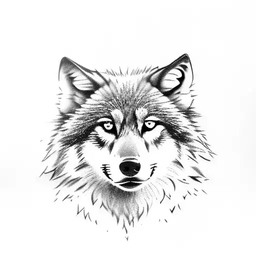 Scottish wolf tattoo design idea