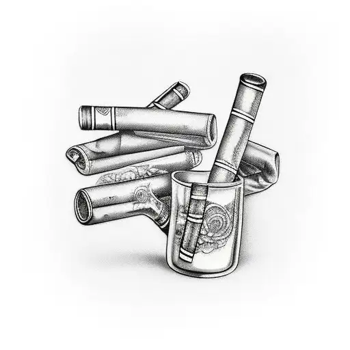 three vintage tabacco pipes  tattoo design idea