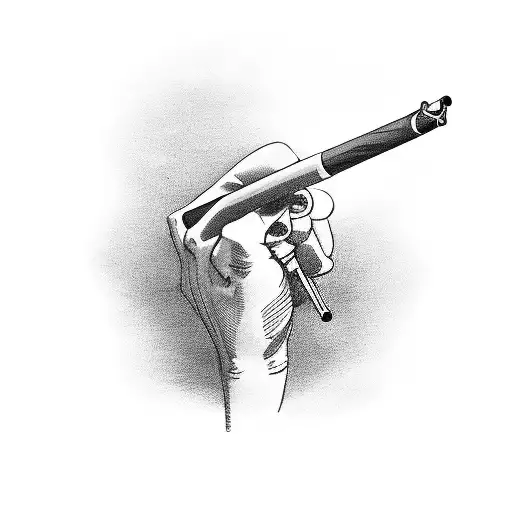 wood tabacco pipe tattoo design idea