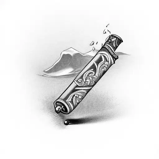 tabacco pipe tattoo design idea