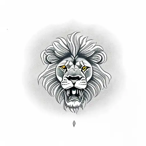 lion smoking a Tabacco pipe tattoo design idea
