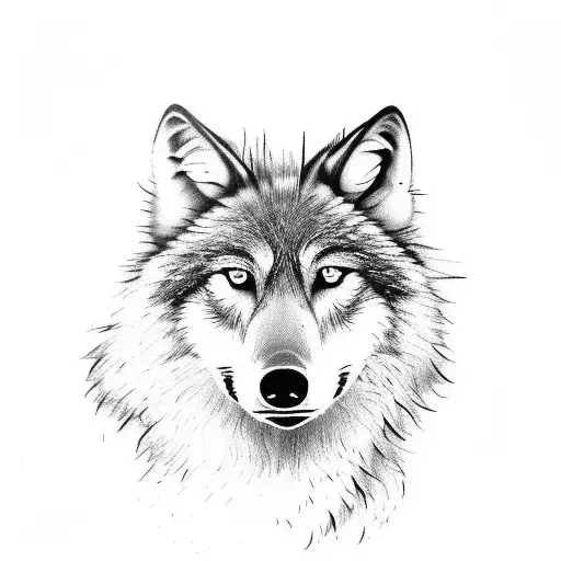 scottish wolf salient, smoking a pipe tattoo design idea
