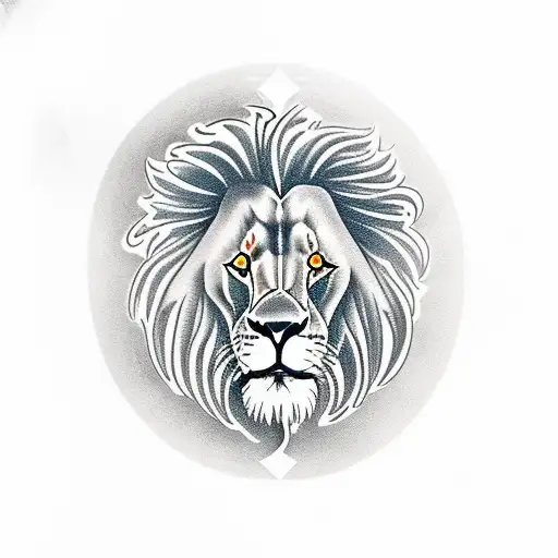 lion smoking a Tabacco pipe tattoo design idea