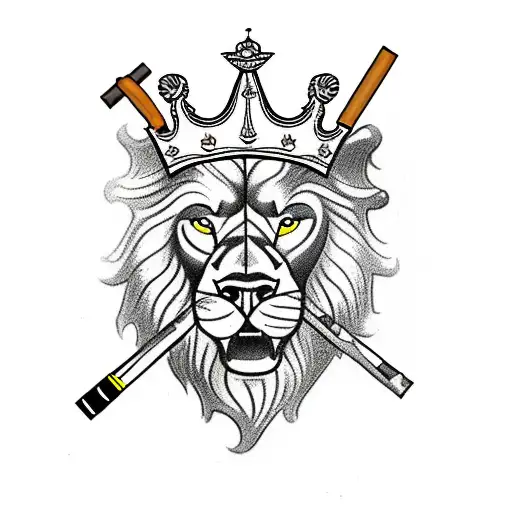 wooden tabacco pipe. scottish lion, with a crown. tattoo design idea