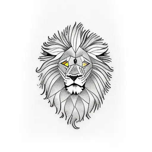 lion smoking a wood pipe tattoo design idea