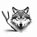Wolf, Billiard Pipe tattoo design idea