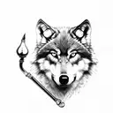 Wolf, Billiard Pipe tattoo design idea