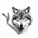 Wolf, Billiard Pipe tattoo design idea
