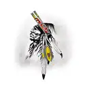 tabacco pipe with native american feathers  tattoo design idea
