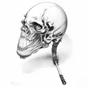 billard pipe tattoo design idea