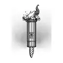 vintage tabacco pipe tattoo design idea