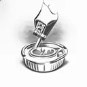 vintage tabacco pipe tattoo design idea