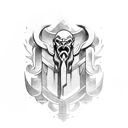 fantasy dwarf tribal arm  tattoo design idea