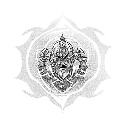 fantasy dwarven  tattoo design idea