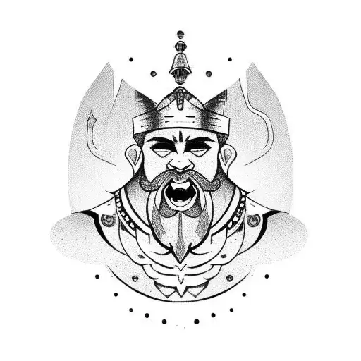 fantasy dwarf tribal arm  tattoo design idea