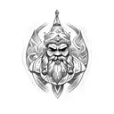 fantasy dwarf tribal arm  tattoo design idea