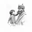 dad and son tattoo design idea