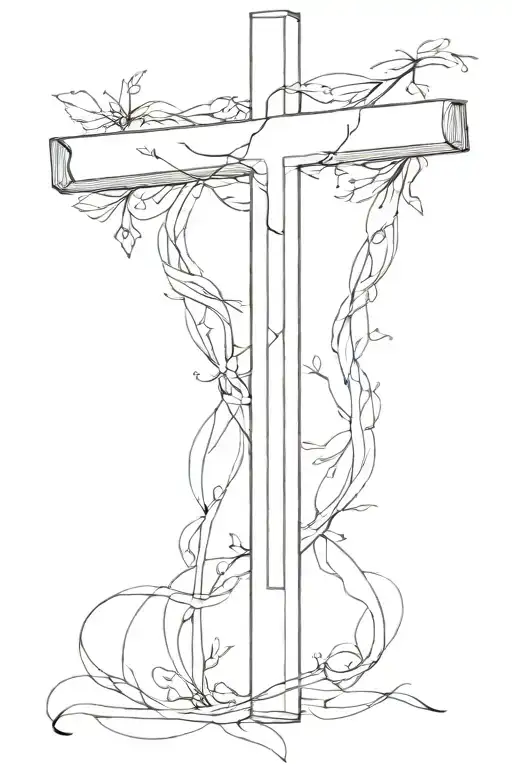 cross with a bible verse tattoo design idea