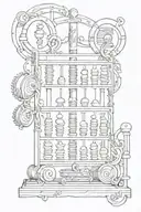 abacus intertwined tattoo design idea