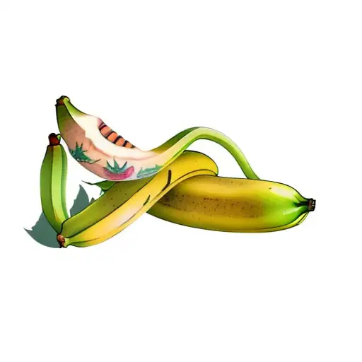 a ripe banana tattoo design idea
