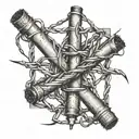 barbed wire and a cigarette in tattoo design idea