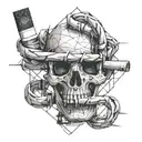barbed wire and a cigarette in tattoo design idea