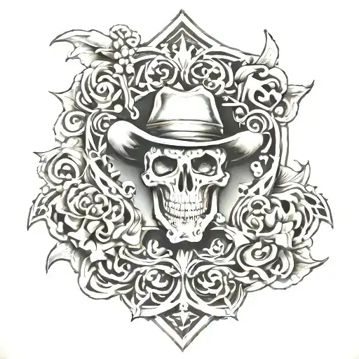 western tooling tattoo design idea
