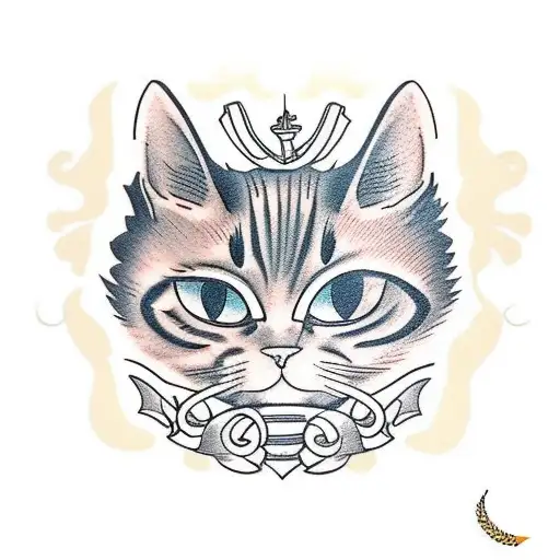 Ginger cat tattoo design idea
