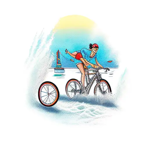 swim bike run  tattoo design idea