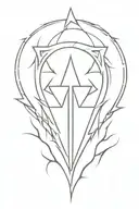 trishul trident with thunder lightning tattoo design idea