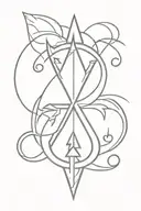 trishul trident with thunder lightning tattoo design idea