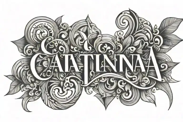 Catalina name written tattoo design idea