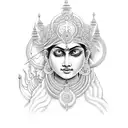 Durga for chest tattoo design idea