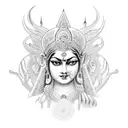 Durga for chest tattoo design idea