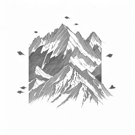 mountains mont blanc tattoo design idea