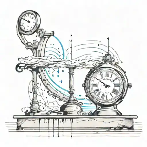 A clock that begins to drip as time progresses tattoo design idea