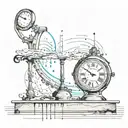 A clock that begins to drip as time progresses tattoo design idea