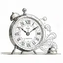 A clock that begins to drip as time progresses tattoo design idea