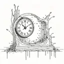 A clock that begins to drip as time progresses tattoo design idea