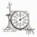 A clock that begins to drip as time progresses tattoo design idea
