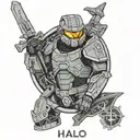 Halo master chief  norse runes tattoo design idea