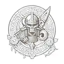 warhammer space marine norse runes tattoo design idea