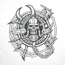 warhammer space marine norse runes tattoo design idea