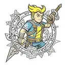 fallout vault boy norse runes tattoo design idea