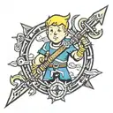 fallout vault boy norse runes tattoo design idea