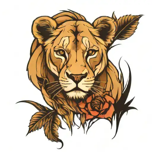 LIONESS tattoo design idea