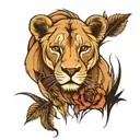 LIONESS tattoo design idea