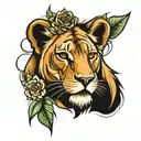 LIONESS tattoo design idea