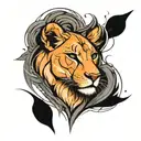 LIONESS tattoo design idea