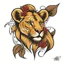 LIONESS tattoo design idea